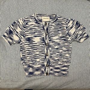 ⭐️SOLD⭐️ misha & puff blue space dye ellie cardigan top in pima cotton